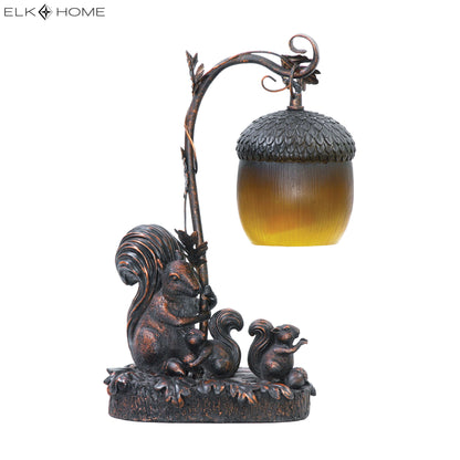 MARKETPLACE 91-768 Squirrel Acorn Light 14.5'' High 1-Light Table Lamp - Bronze