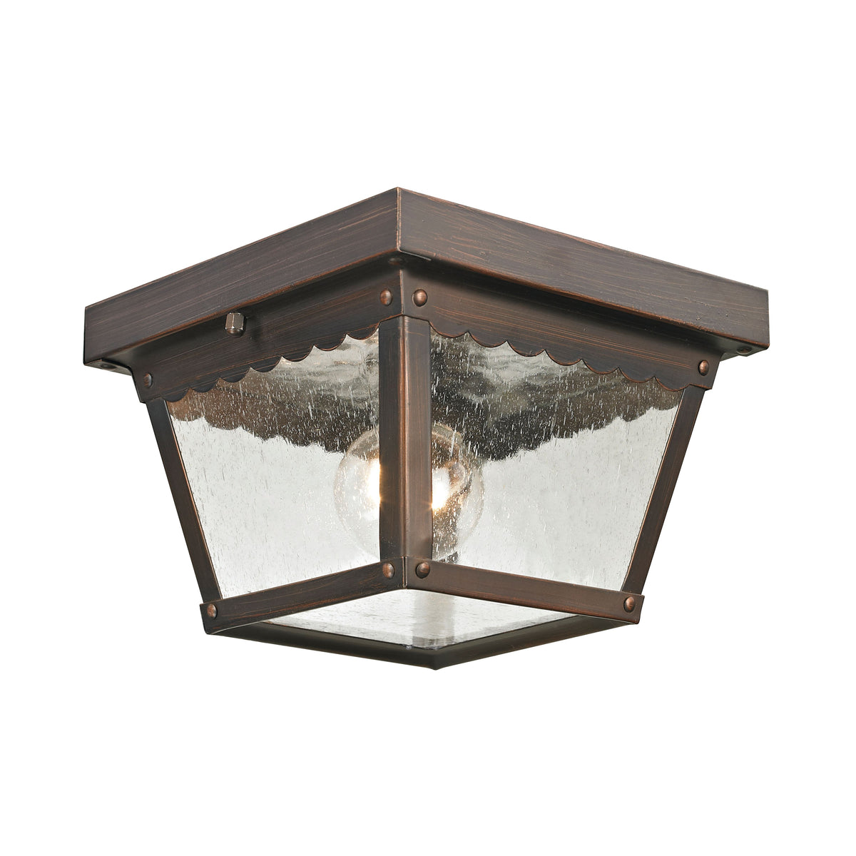 THOMAS 9102EF/70 Springfield 8'' Wide 1-Light Outdoor Flush Mount - Hazelnut Bronze