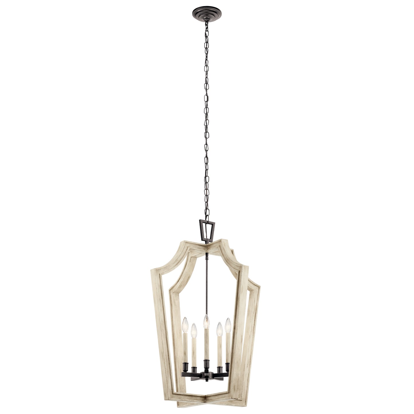 KICHLER 44262Avi Botanica Five Light Chandelier Anvil Iron