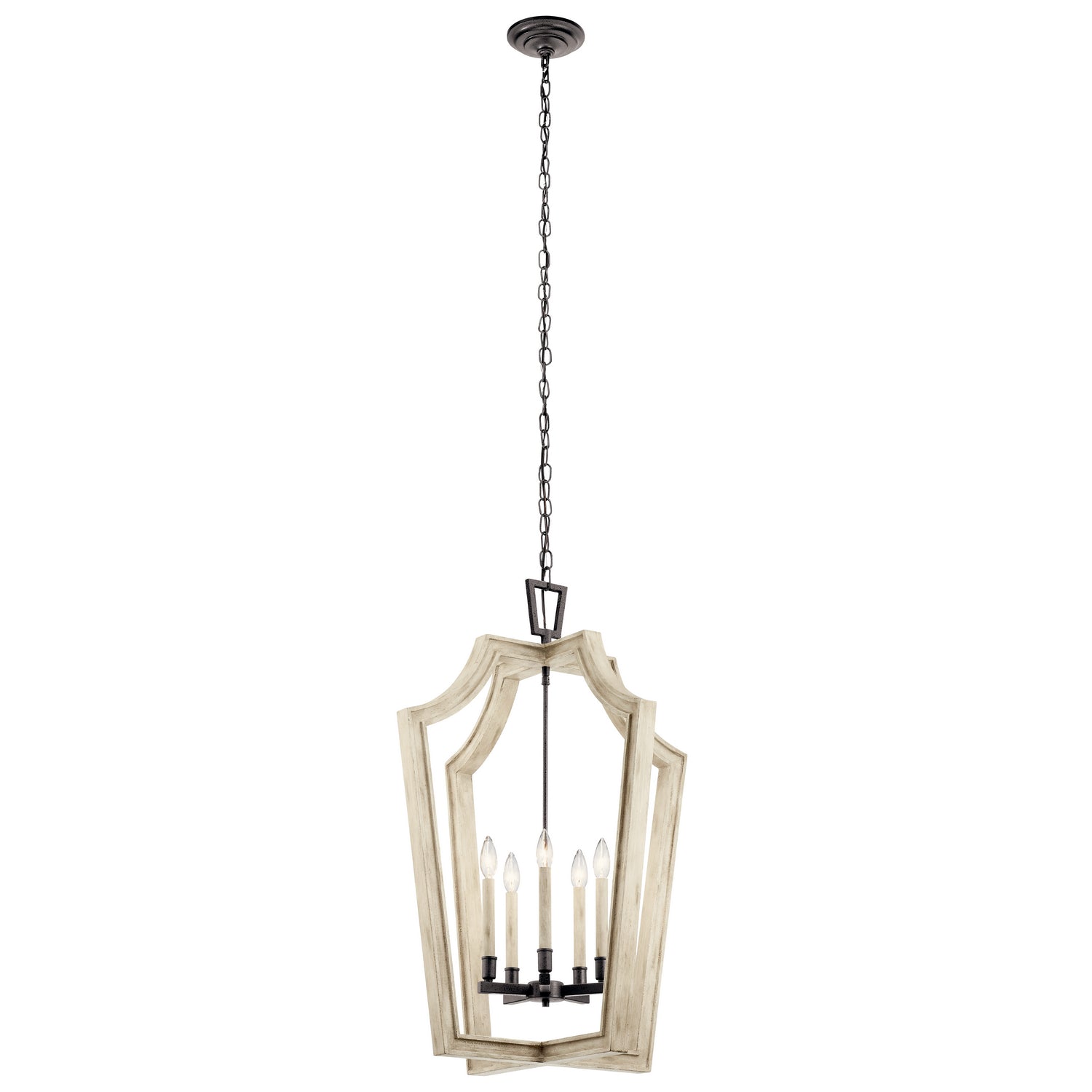 KICHLER 44262Avi Botanica Five Light Chandelier Anvil Iron