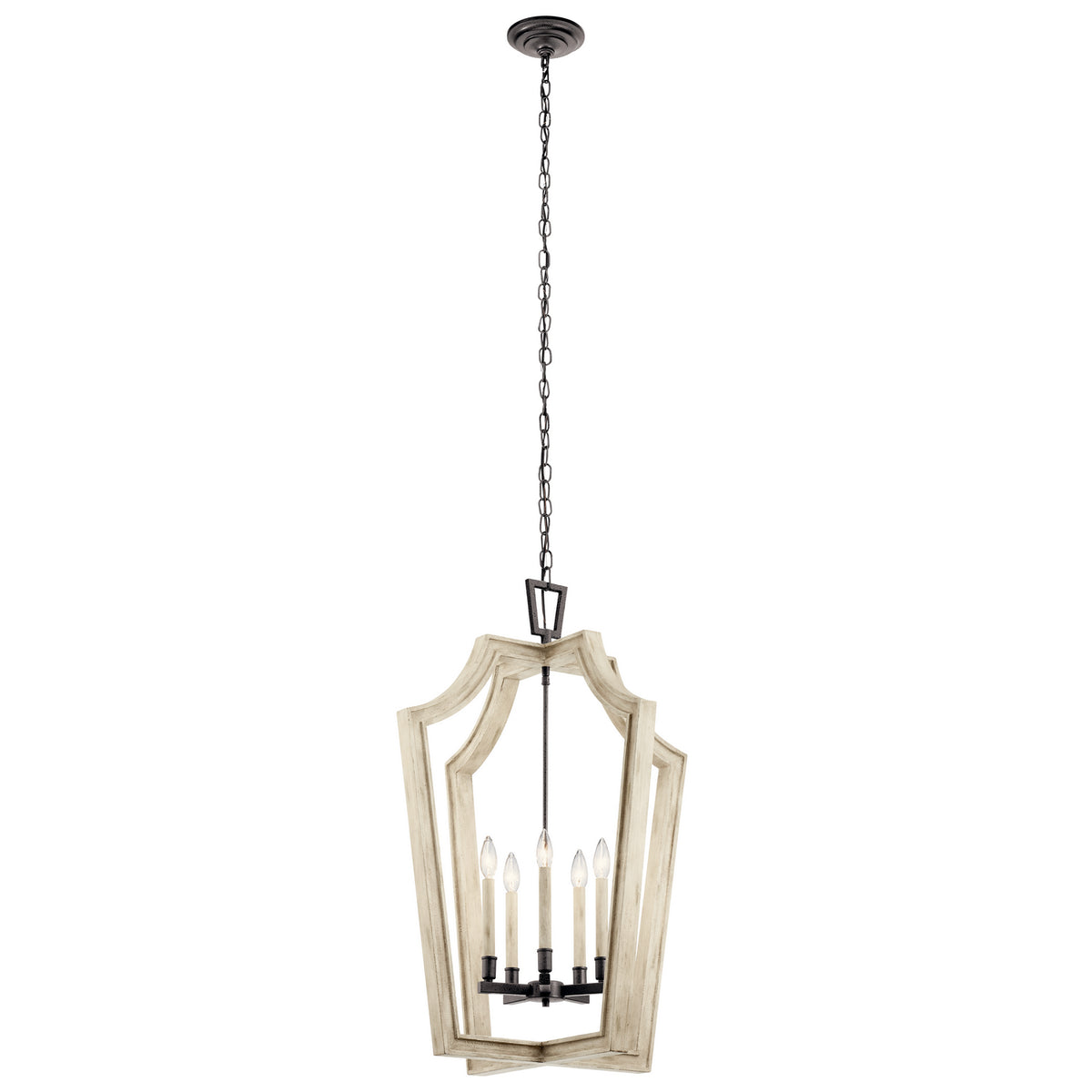 KICHLER 44262AVI Botanica Five Light Chandelier Anvil Iron