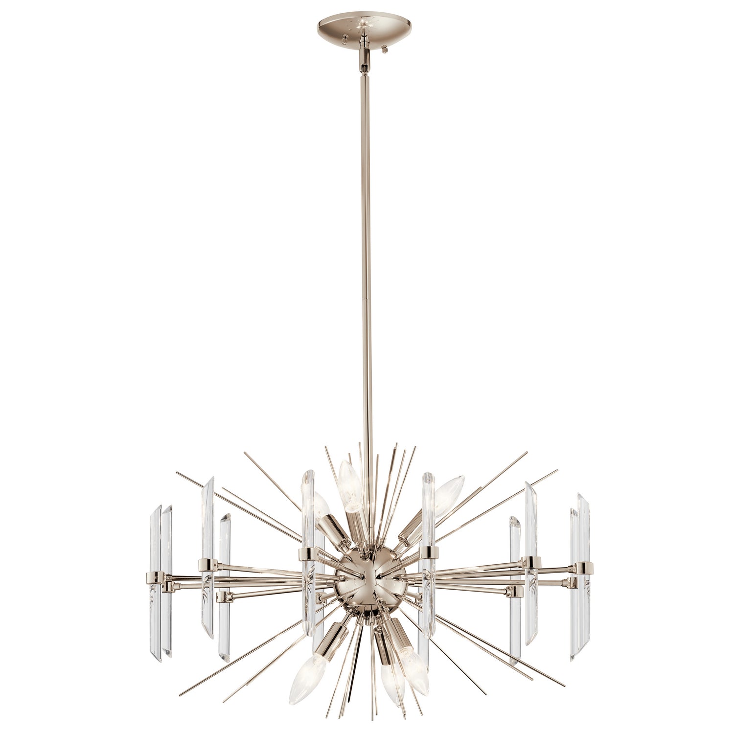 KICHLER 44275PN Eris 15.25" 6 Light Chandelier With Optical Crystal In Polished Nickel