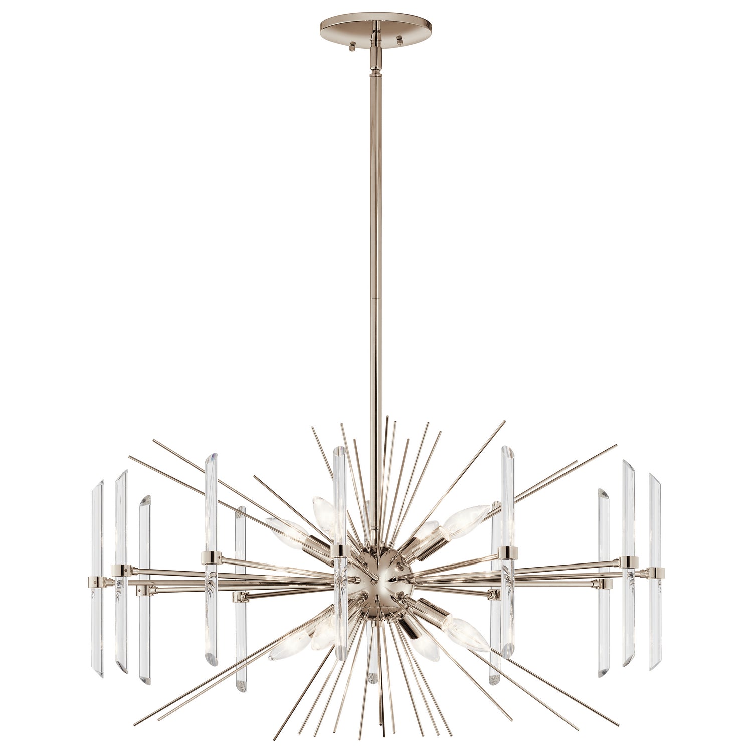 KICHLER 44276PN Eris 16.75" 8 Light Chandelier With Optical Crystal In Polished Nickel