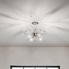 KICHLER 44277PN Eris 12.75" 4 Light Semi Flush Light With Optical Crystal In Polished Nickel
