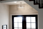 KICHLER 44277PN Eris 12.75" 4 Light Semi Flush Light With Optical Crystal In Polished Nickel