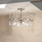 KICHLER 44277PN Eris 12.75" 4 Light Semi Flush Light With Optical Crystal In Polished Nickel
