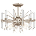 KICHLER 44277PN Eris 12.75" 4 Light Semi Flush Light With Optical Crystal In Polished Nickel