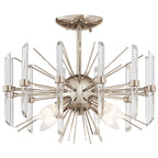 KICHLER 44277PN Eris 12.75" 4 Light Semi Flush Light With Optical Crystal In Polished Nickel
