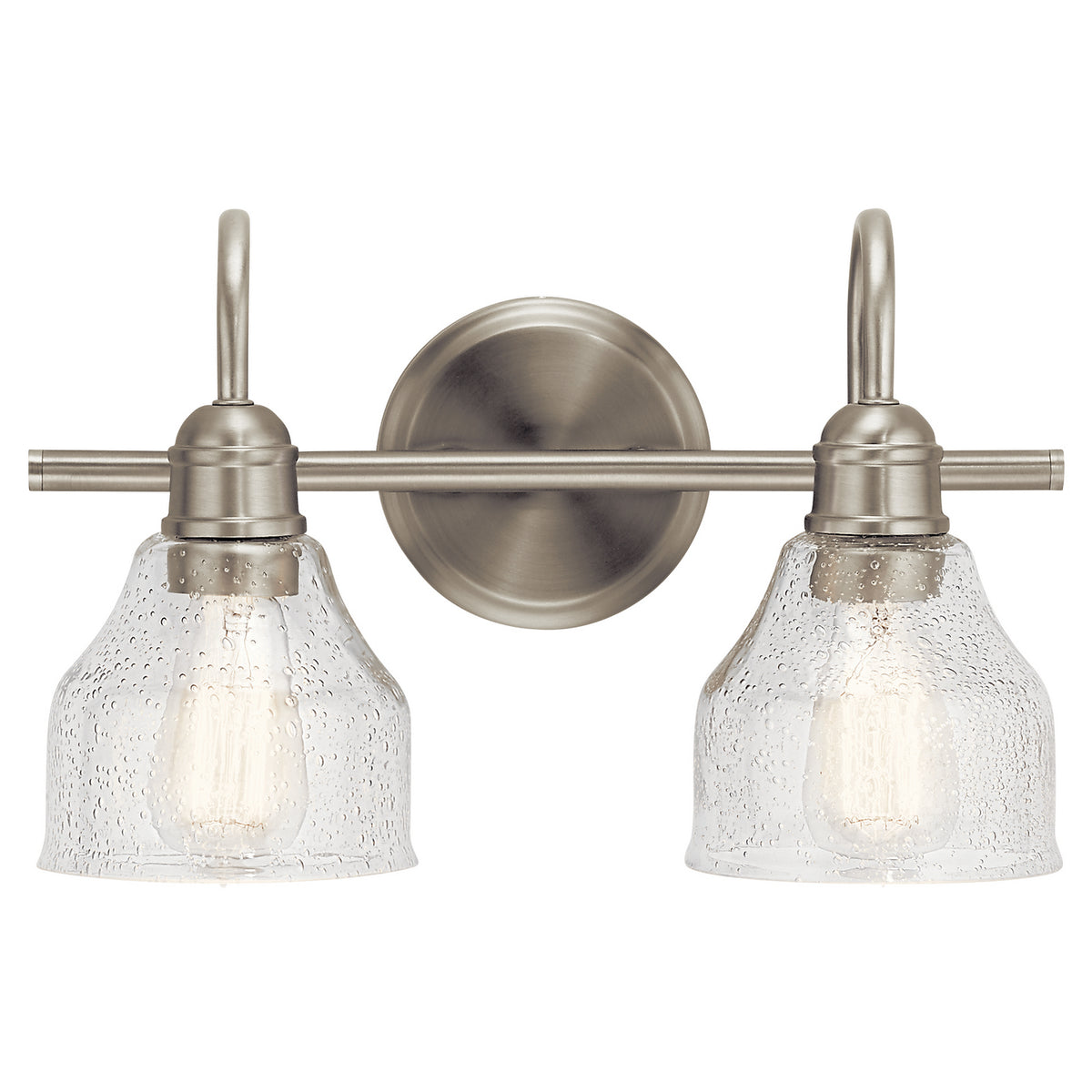 KICHLER 45972NI Avery 14.75" 2 Light Vanity Light With Clear Seeded Glass Brushed Nickel