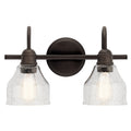 KICHLER 45972OZ Avery 14.75" 2 Light Vanity Light With Clear Seeded Glass In Olde Bronze