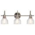 KICHLER 45973NI Avery 24" 3 Light Vanity Light With Clear Seeded Glass In Brushed Nickel