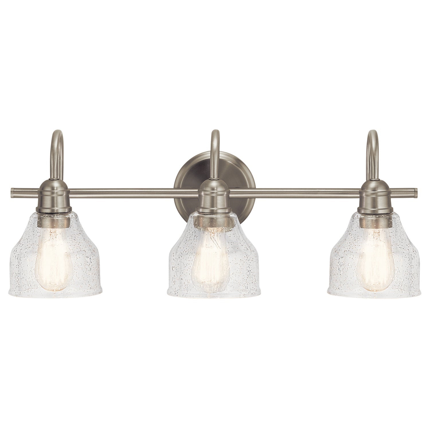 KICHLER 45973NI Avery 24" 3 Light Vanity Light With Clear Seeded Glass In Brushed Nickel