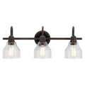 KICHLER 45973OZ Avery 24" 3 Light Vanity Light With Clear Seeded Glass In Olde Bronze