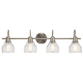 KICHLER 45974NI Avery 33.25" 4 Light Vanity Light With Clear Seeded Glass In Brushed Nickel