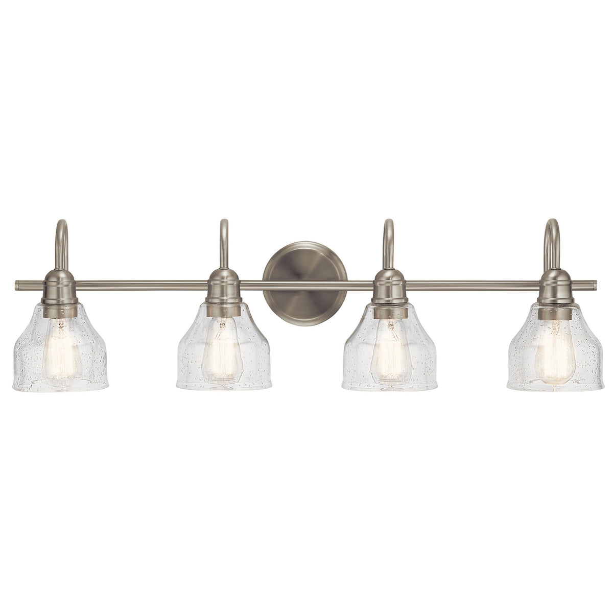 KICHLER 45974NI Avery 33.25" 4 Light Vanity Light With Clear Seeded Glass In Brushed Nickel