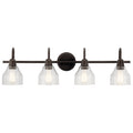 KICHLER 45974OZ Avery 33.25" 4 Light Vanity Light With Clear Seeded Glass Olde Bronze