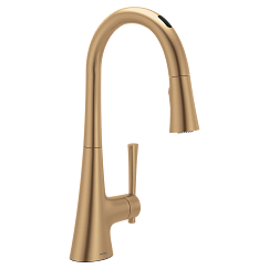 MOEN 9126EVBZG Kurv Chrome One-Handle High Arc Pulldown Kitchen Faucet - Bronzed Gold