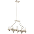 KICHLER 44285WWW Telan 6 Light Linear Chandelier White Washed Wood