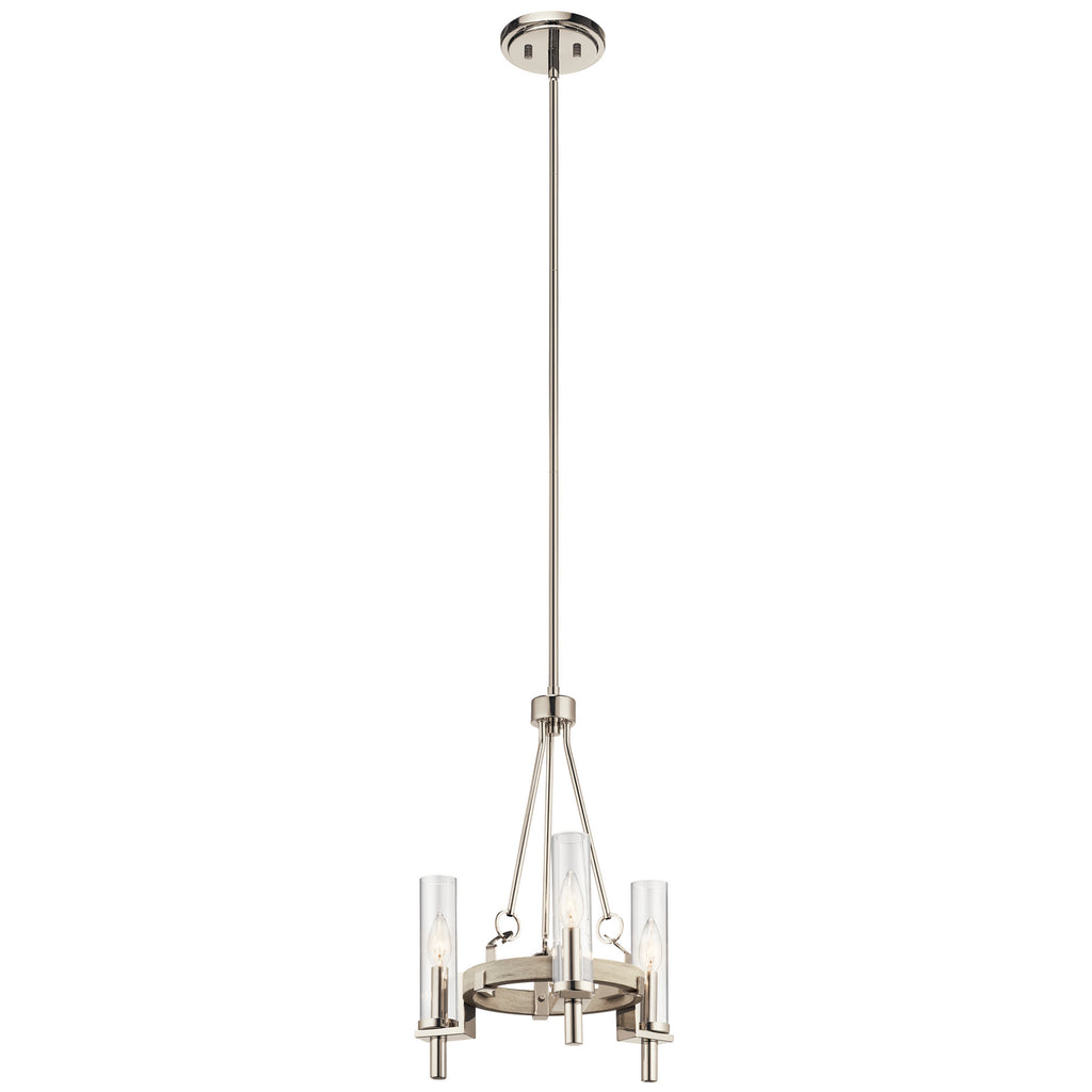 KICHLER 44286WWW Telan 3 Light Chandelier White Washed Wood