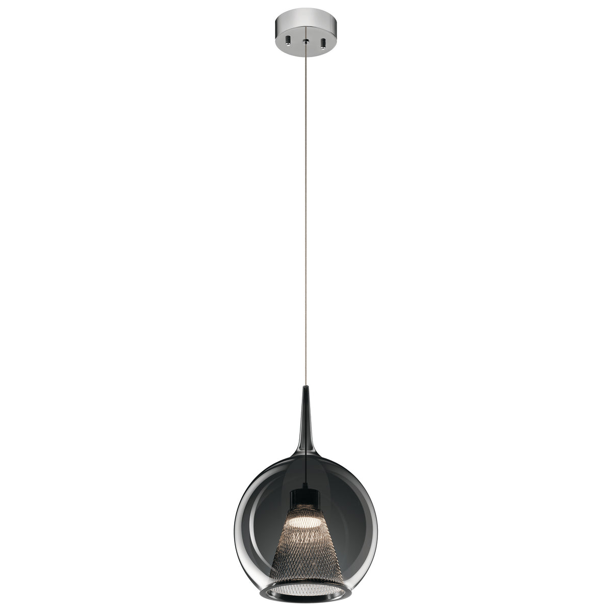 ELAN 84021 Zin 1 Light Round Led Mini Pendant Chrome