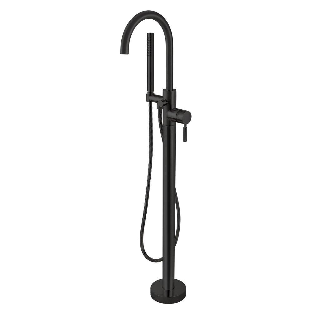 Miseno MNO15TFFB Mia Floor Mounted Tub Filler - Flat Black - Includes Hand Shower