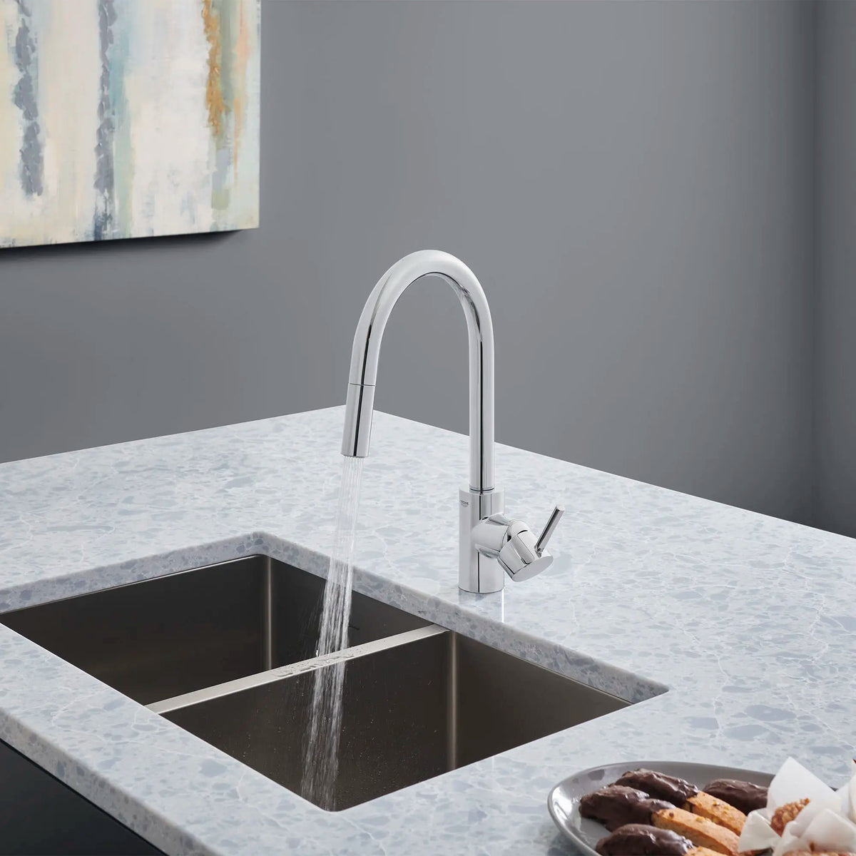 GROHE 32665003 Concetto Single-Handle Pull-Down Kitchen Faucet Dual Spray 1.75 GPM - Chrome