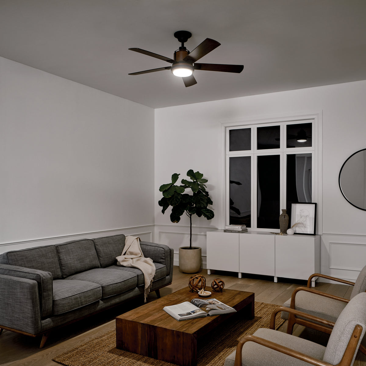 KICHLER 300052DBK Colerne Led 52" Fan Distressed Black