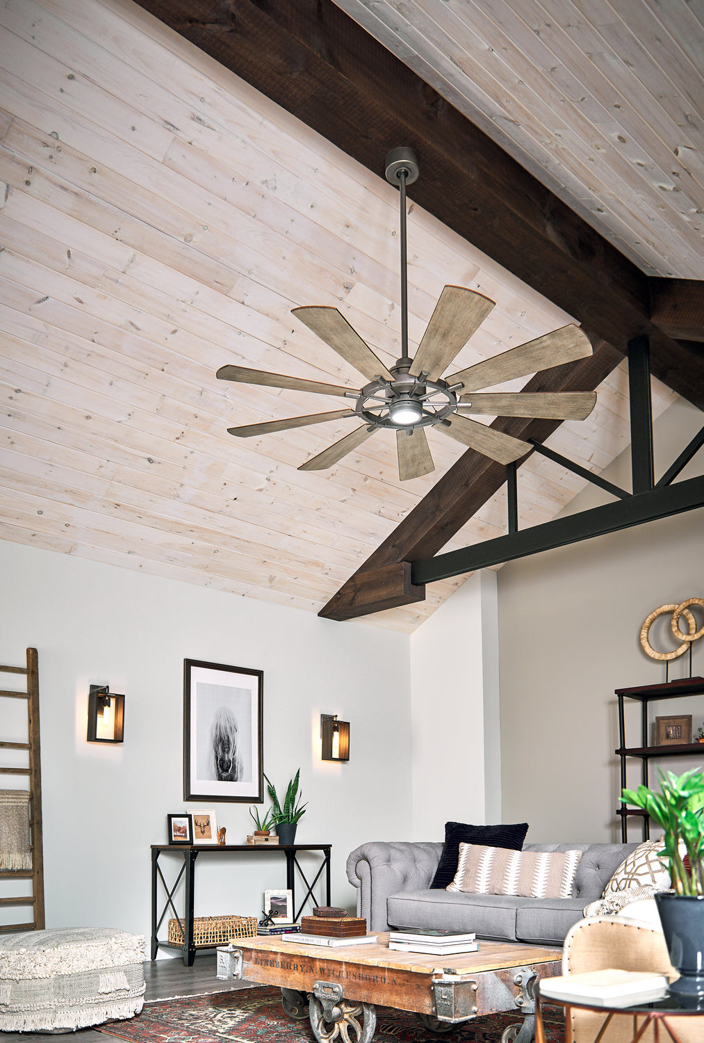 KICHLER 300265AVI Gentry Led 65" Fan Anvil Iron
