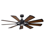 KICHLER 300265DBK Gentry Led 65" Fan Distressed Black