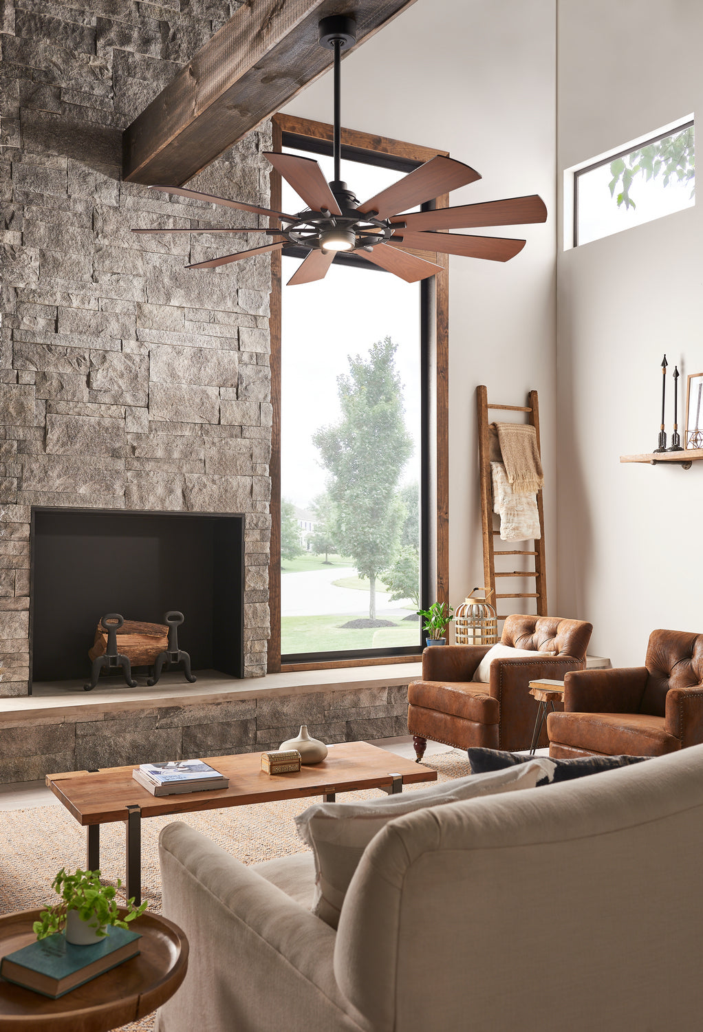 KICHLER 300265DBK Gentry Led 65" Fan Distressed Black