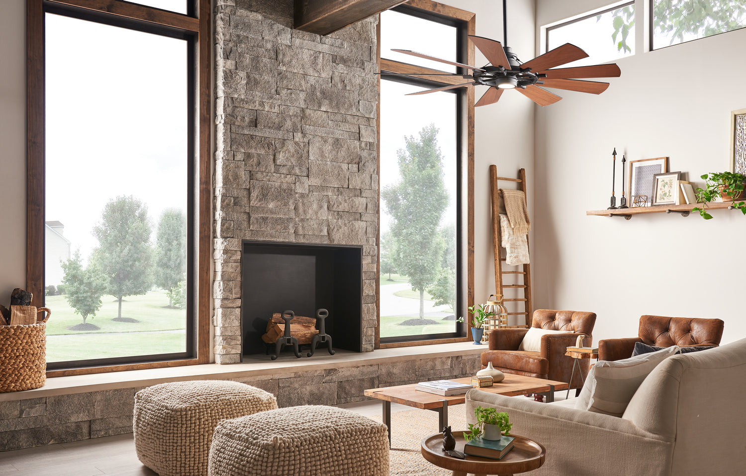 KICHLER 300265DBK Gentry Led 65" Fan Distressed Black