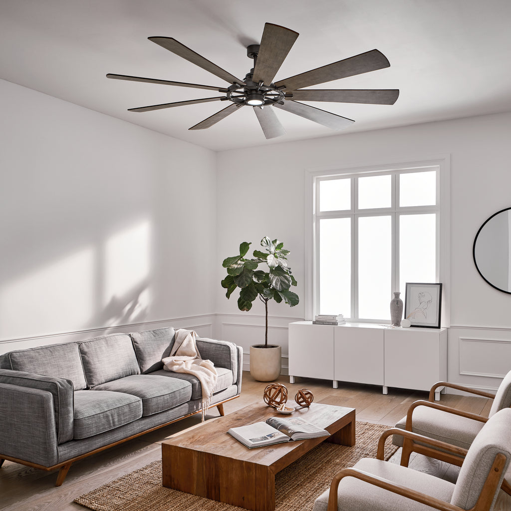KICHLER 300285AVI Gentry Xl Led 85" Fan Anvil Iron