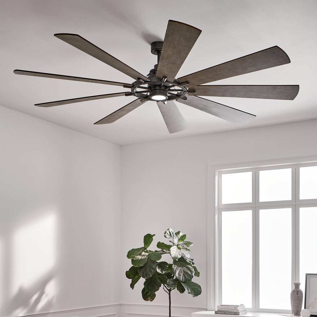KICHLER 300285AVI Gentry Xl Led 85" Fan Anvil Iron