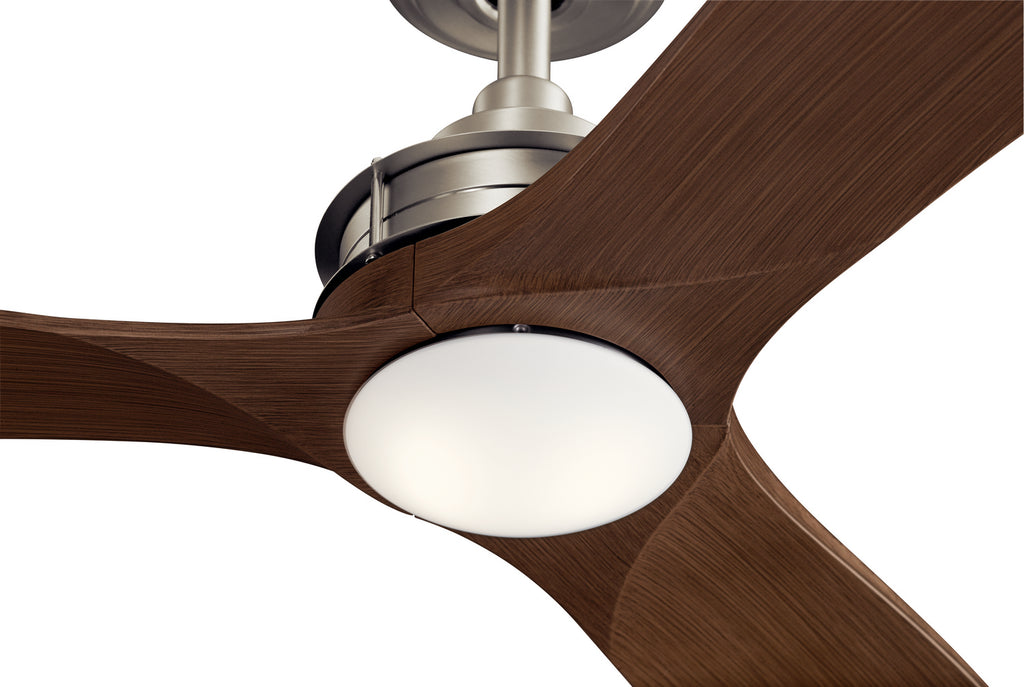 KICHLER 300356NI Ried 56" 3 Blade Fan In Brushed Nickel Finish And Driftwood Blades