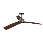 KICHLER 300356NI Ried 56" 3 Blade Fan In Brushed Nickel Finish And Driftwood Blades