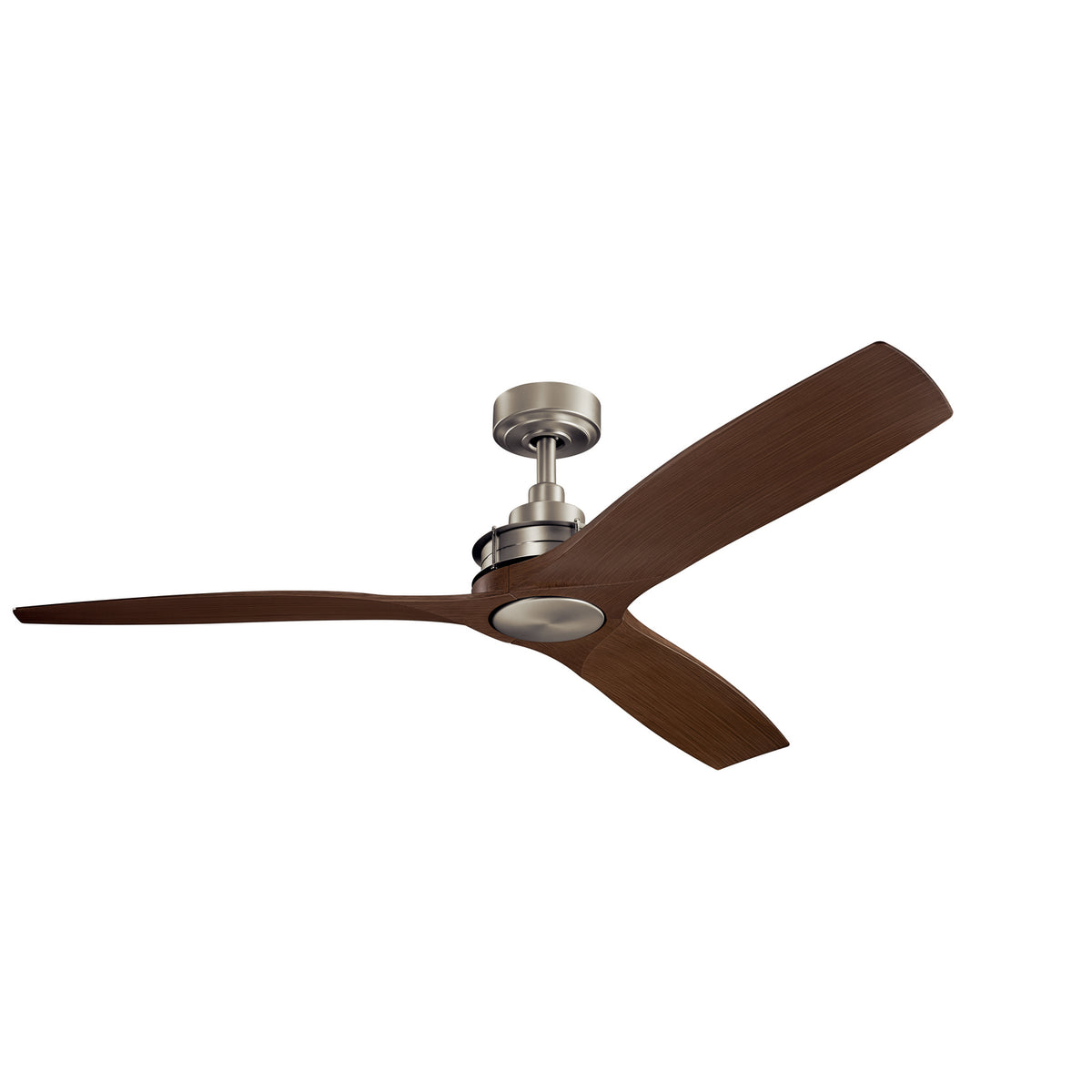 KICHLER 300356NI Ried 56" 3 Blade Fan In Brushed Nickel Finish And Driftwood Blades