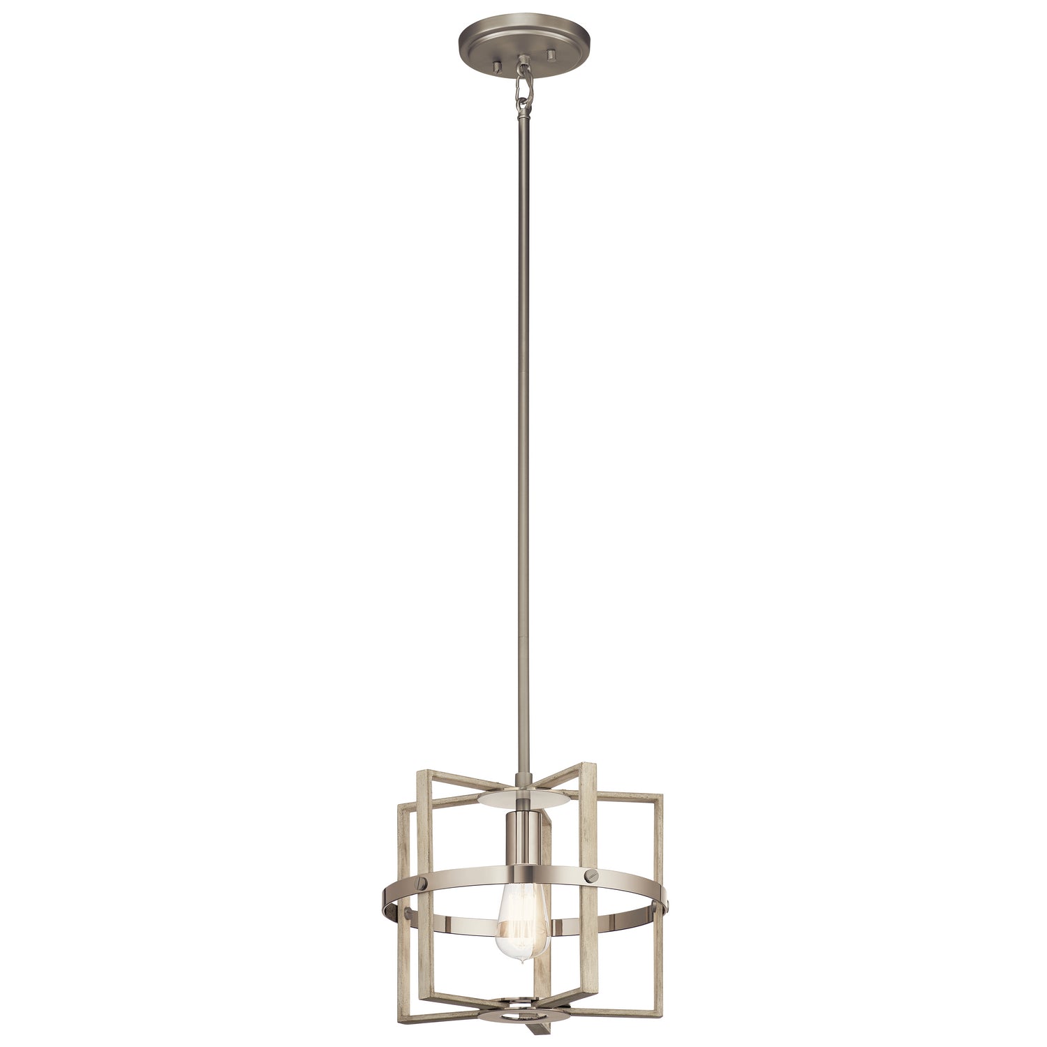 KICHLER 44291WWW Peyton 1 Light Pendant White Washed Wood