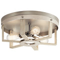 KICHLER 44293WWW Peyton 3 Light Flush Mount White Washed Wood