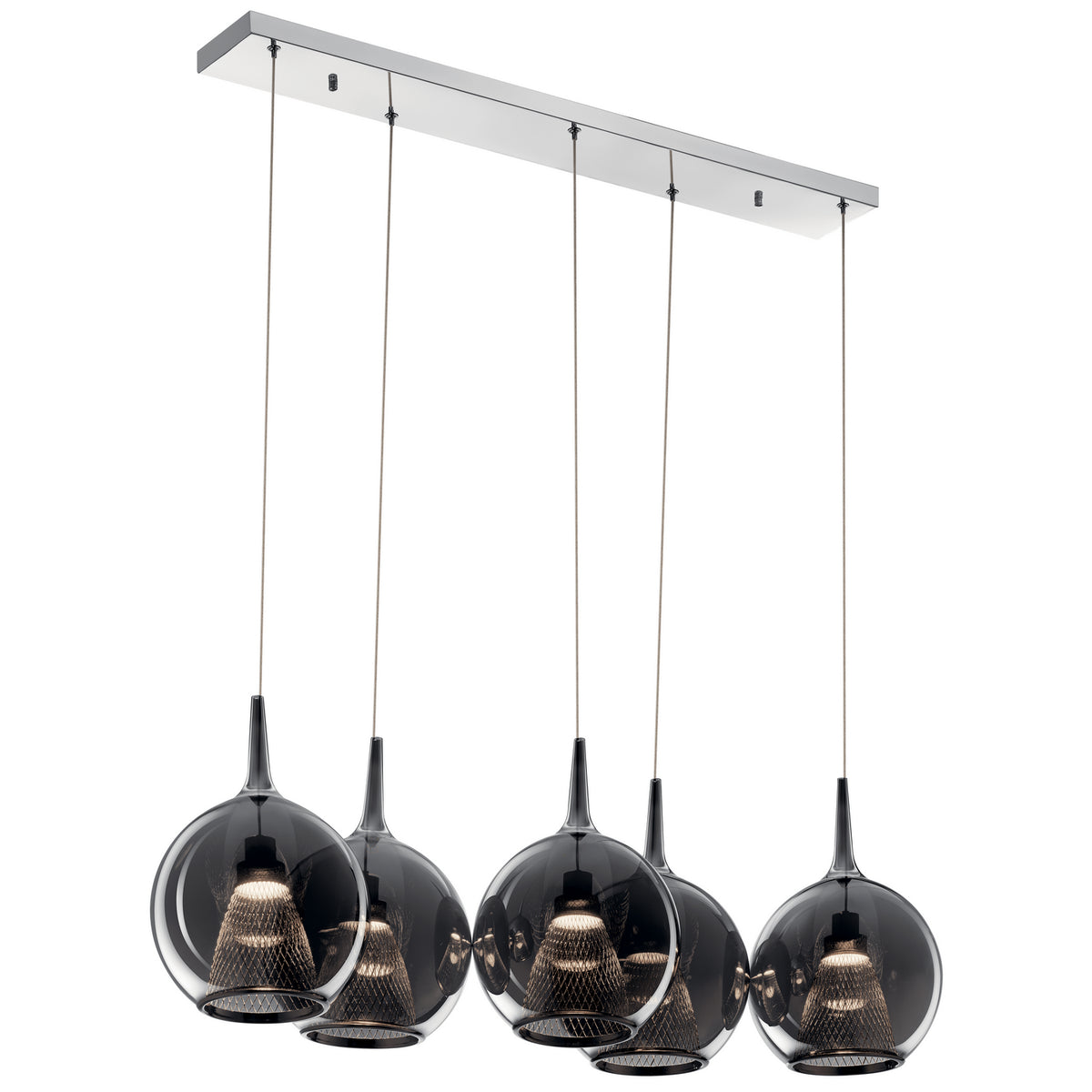 KICHLER 84154 Zin 5 Light Linear Pendant Cluster Chrome