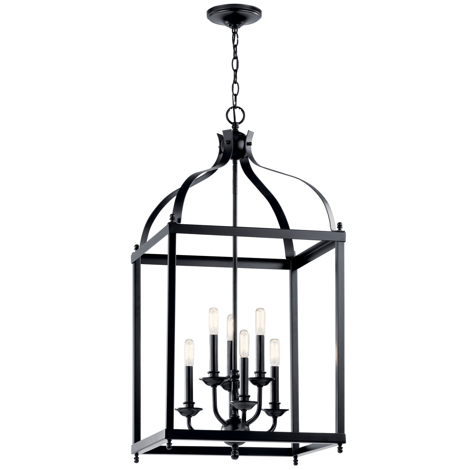 KICHLER 42568BK Larkin 36.25" 6 Light Pendant In Black