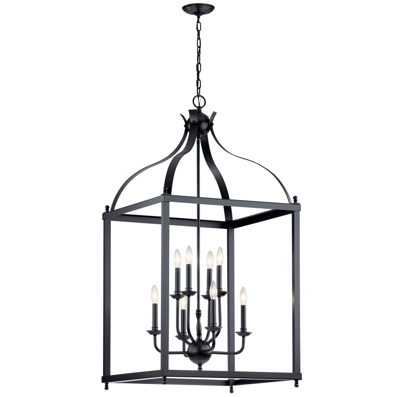 KICHLER 42591BK Larkin 47.75" 8 Light Pendant In Black
