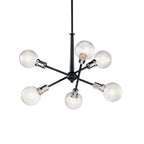 KICHLER 43095BK Armstrong 27.75" 6 Light Chandelier In Black
