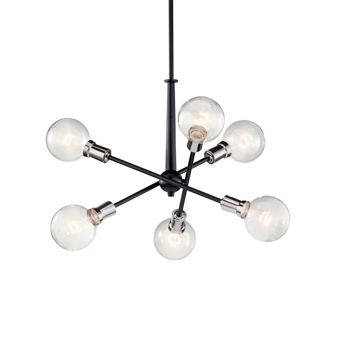 KICHLER 43095BK Armstrong 27.75" 6 Light Chandelier In Black