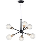 KICHLER 43095BK Armstrong 27.75" 6 Light Chandelier In Black