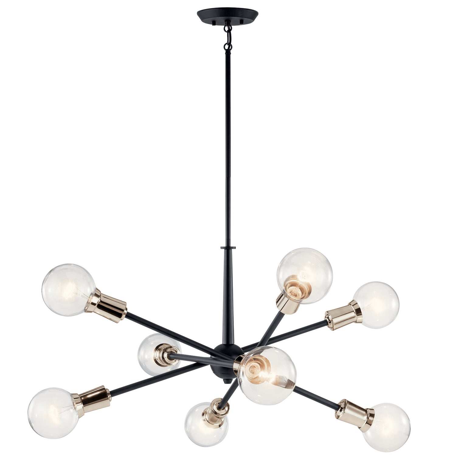 KICHLER 43118BK Armstrong 26" 8 Light Chandelier In Black