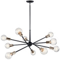KICHLER 43119BK Armstrong 53.5" 10 Light Chandelier In Black