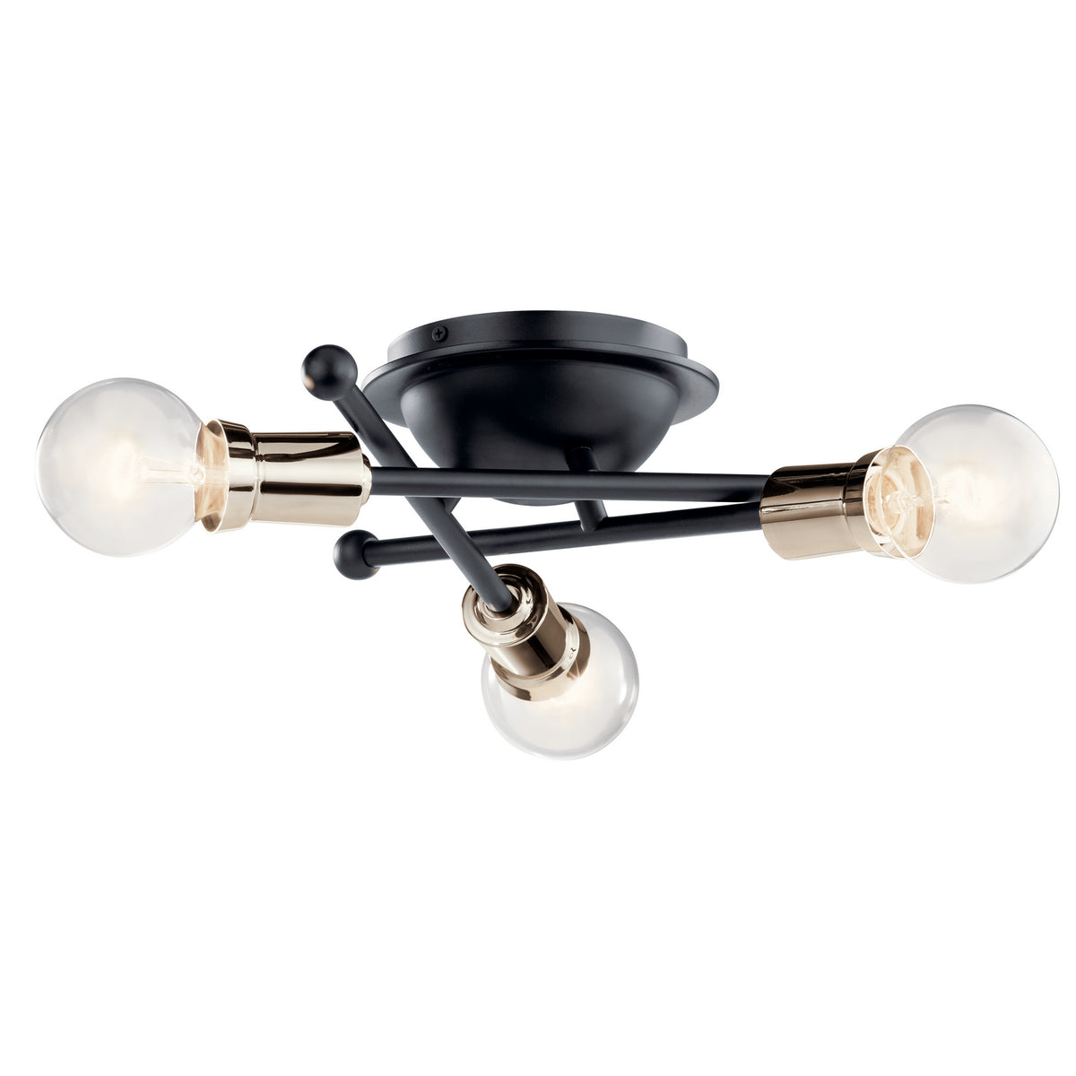 KICHLER 43196BK Armstrong 3 Light Flush Mount Black