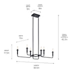 KICHLER 43362BK Alden 17.5" Linear Chandelier In Black