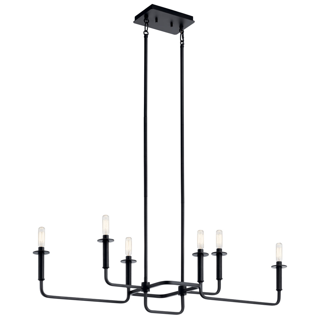 KICHLER 43362BK Alden 17.5" Linear Chandelier In Black