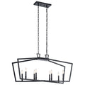 KICHLER 43494BK Abbotswell 8 Light Linear Chandelier Black